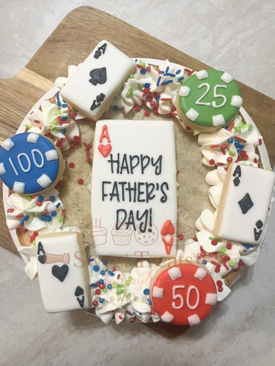 Cookie cake with decorated cookies