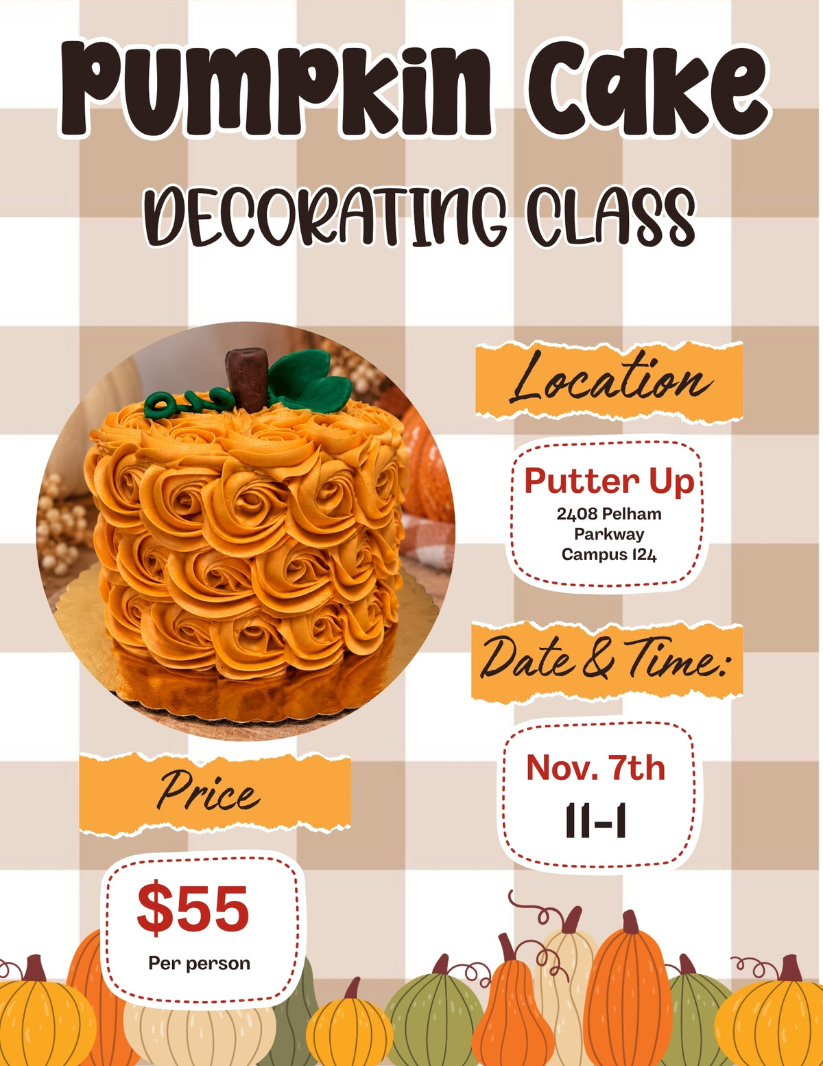 Pumpkin Cake Decorating Class