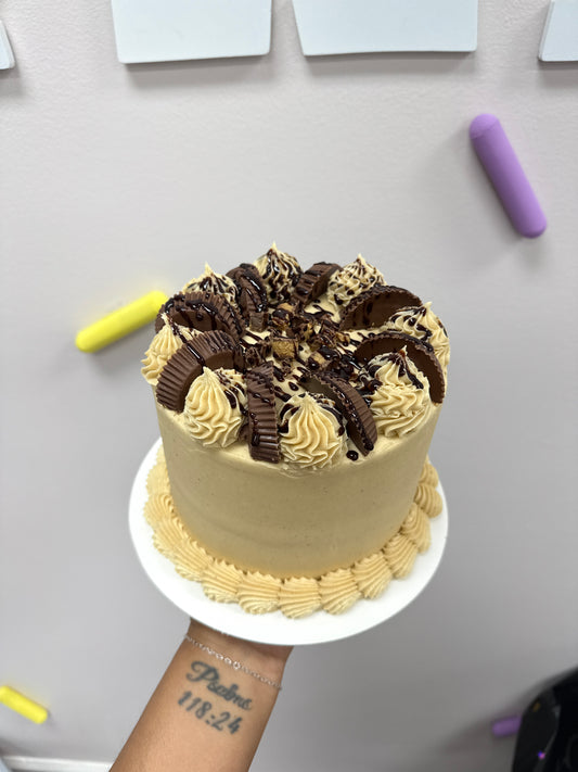 8 inch peanut butter chocolate madness cake.
