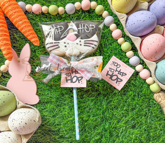 Bunny Face Cookie on a stick