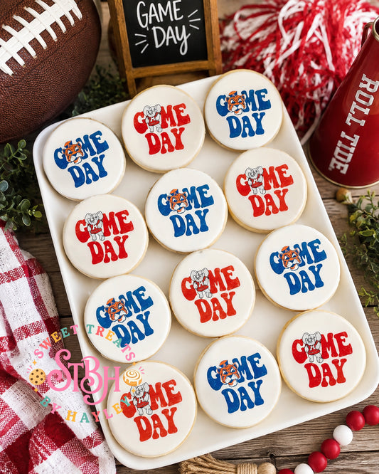 Game Day printed cookies