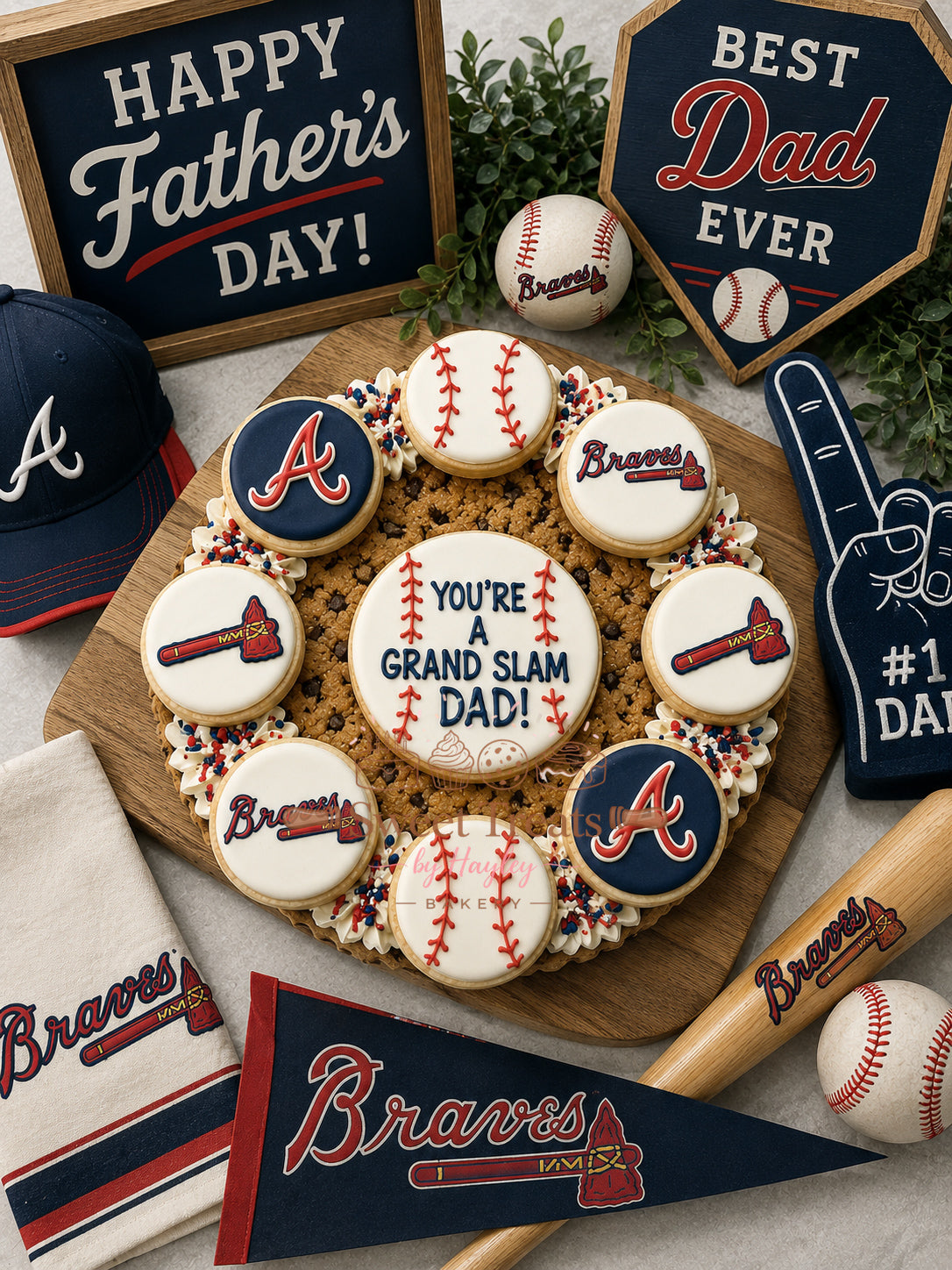 Cookie cake with decorated cookies