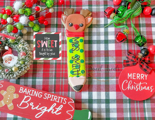 Personalized Reindeer Pencil
